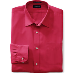 School Uniform Men's Big Long Sleeve Straight Collar Broadcloth Dress Shirt