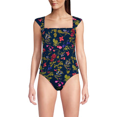 Women's Petite Square Neck Underwire Tankini Top