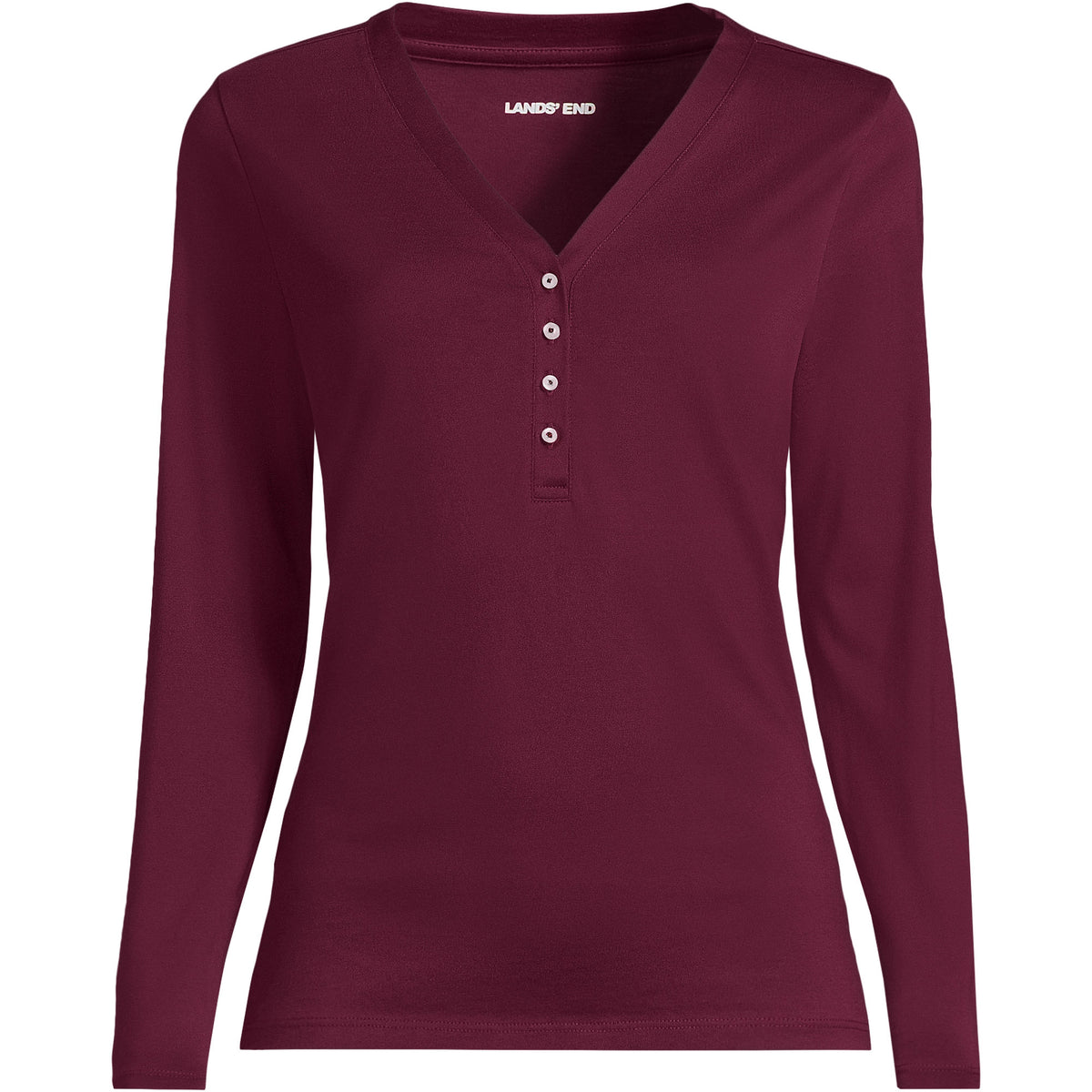 Women's Supima Jersey Long Sleeve Button Henley