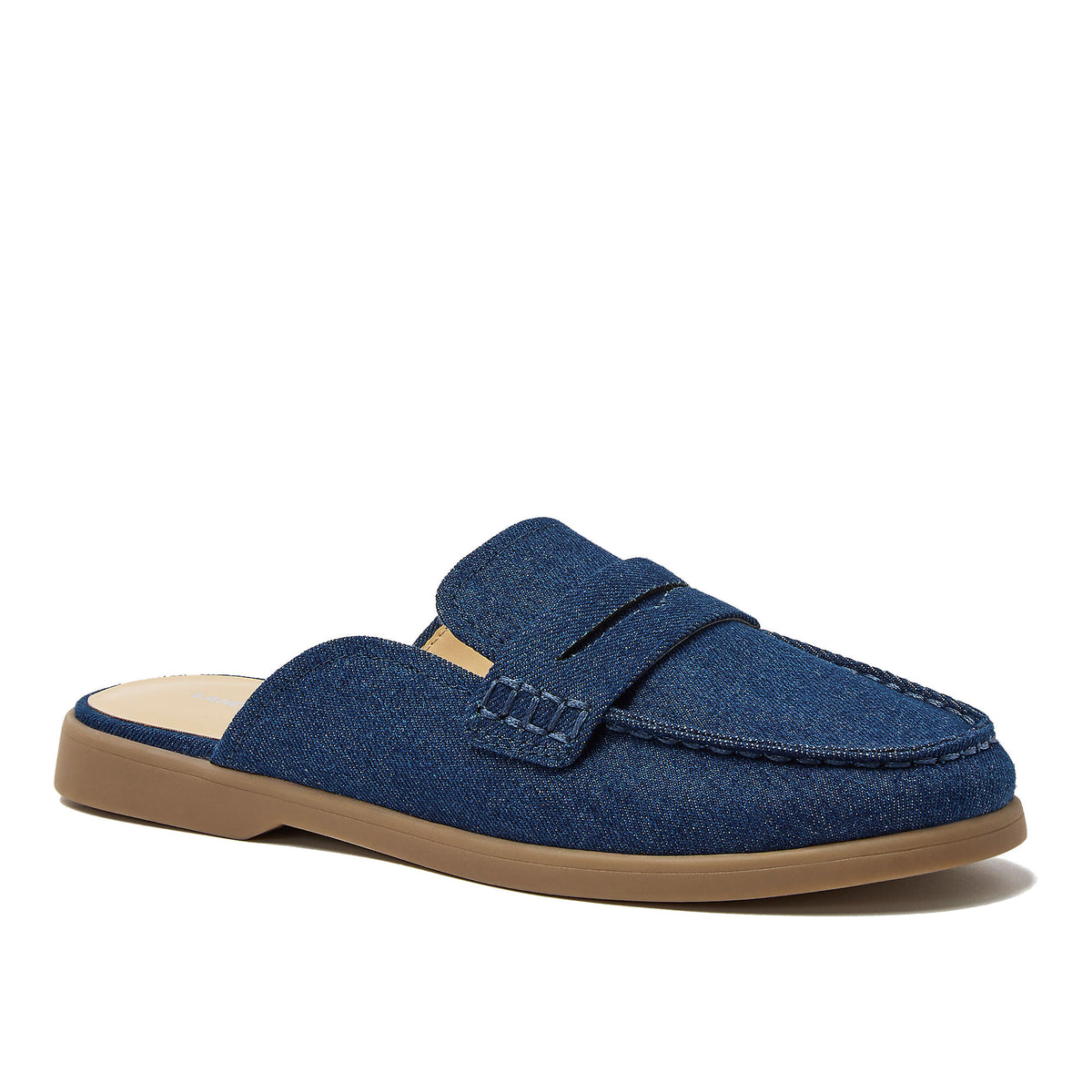 Women's Comfort Slip On Denim Penny Loafer Mules