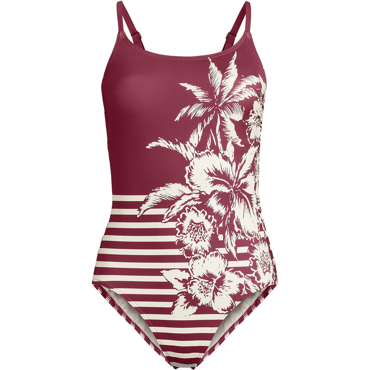Women's Plus Size Tugless Thin Strap One Piece Swimsuit