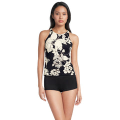 Women's DDD-Cup Tugless High Neck Strappy Back Tankini Top