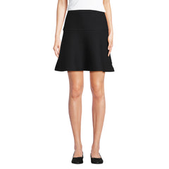 Women's Petite Fine Gauge Cotton Sweater Above the Knee Circle Skirt