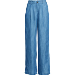 Women's High Rise TENCEL TM Fiber Pleated Wide Leg Pants