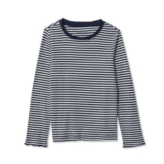Girls Long Sleeve Pointelle Knit Shirt