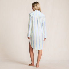 Women's Petite Cotton Poplin Long Sleeve Sleepshirt Nightgown