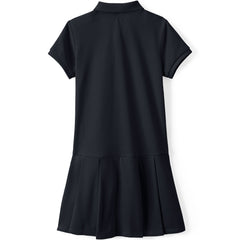 Girls Short Sleeve Mesh Pleated Polo Dress