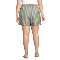 Women's Plus Size Linen Above the Knee Skort
