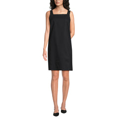 Women's Petite Linen Shift Above the Knee Dress