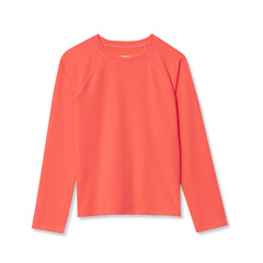 Girls Slim Chlorine Resistant Long Sleeve Crew Neck Rash Guard