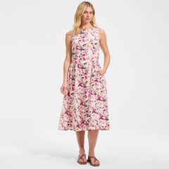 Women's Poplin Boatneck Midi Dress