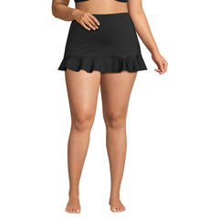 Women's Plus Size Ruffle Hem Mini Swim Skirt