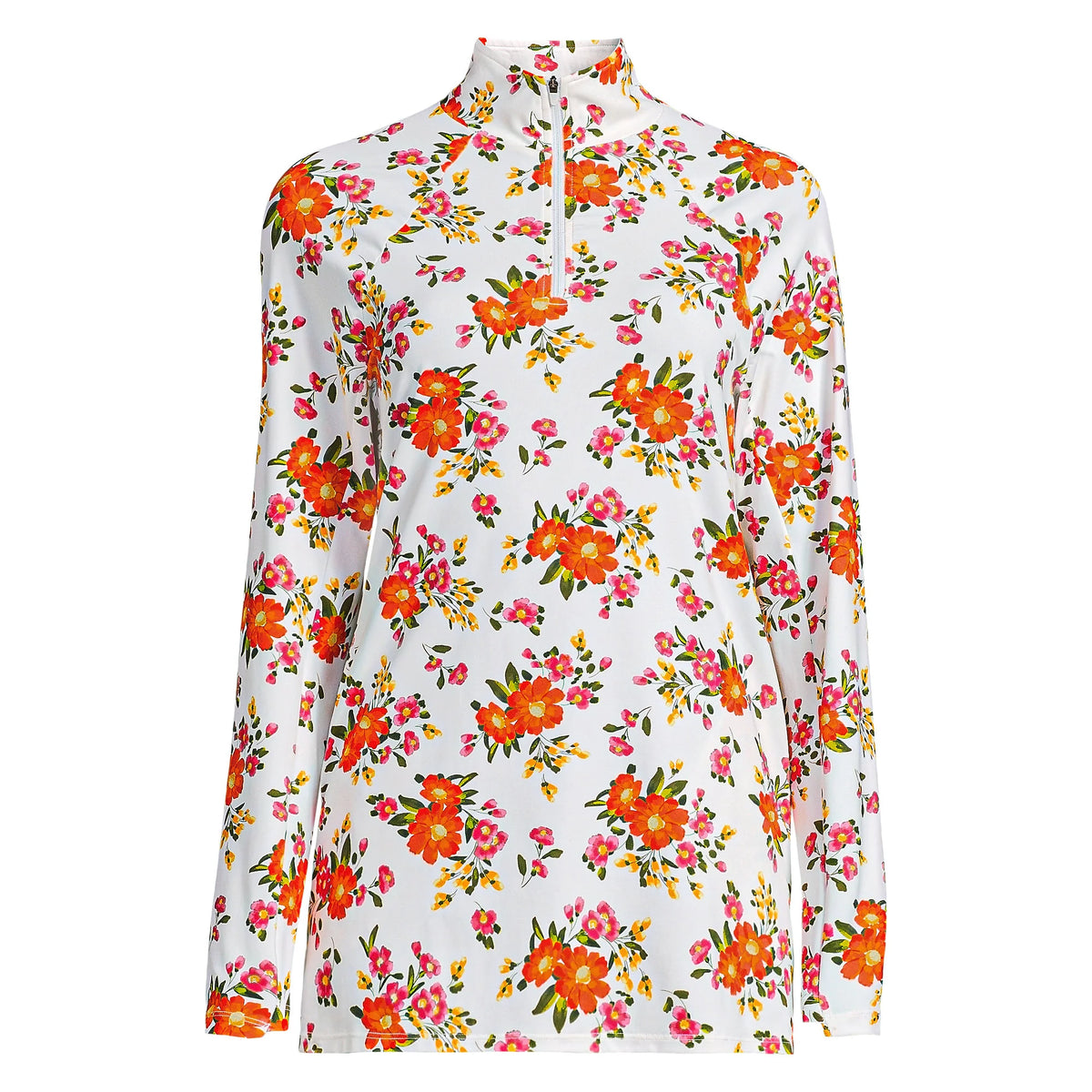 Womens SunShade UPF50 QuickDry Long Sleeve Quarter Zip Tunic Swim Cover-up