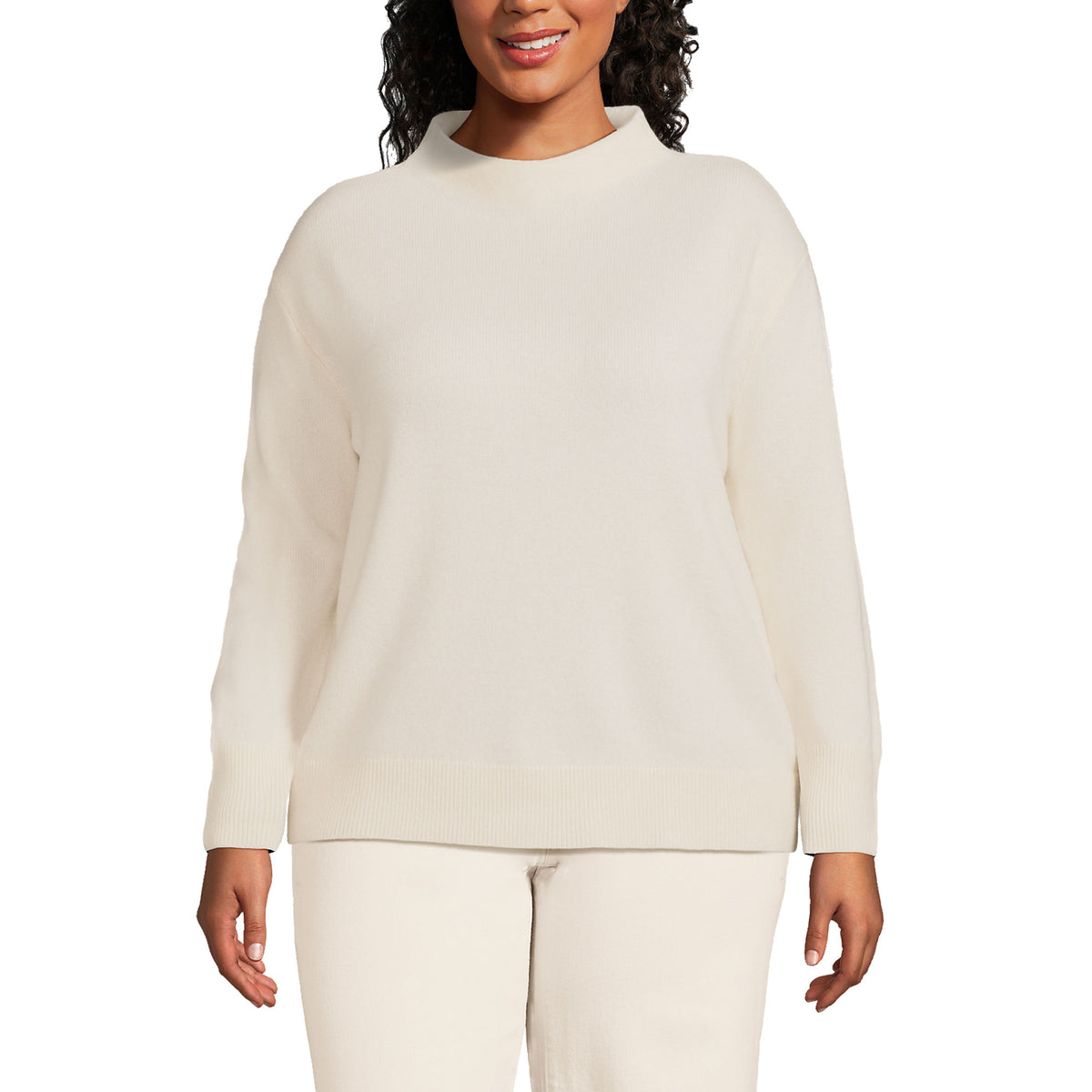 Women's Plus Size Cashmere Funnel Neck Sweater
