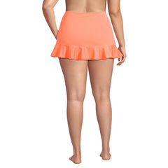 Women's Plus Size Ruffle Hem Mini Swim Skirt