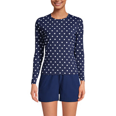 Women's Petite SunShade UPF 50 Long Sleeve Rash Guard Swim Tee