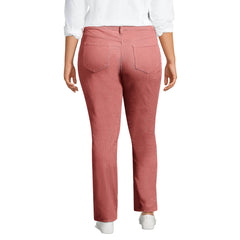 Women's Plus Size Mid Rise Straight Leg Corduroy Pants