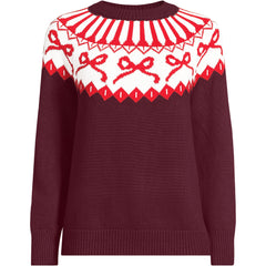 Women's Plus Size Drifter Jacquard Raglan Crew Neck Sweater