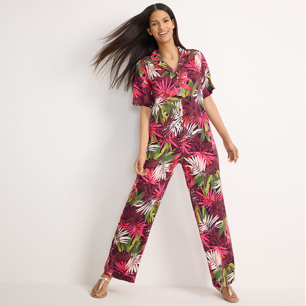 Women's Tall Rayon High Rise Wide Leg Pants - Set Bottom