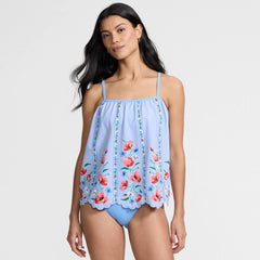 Women's Scalloped Flutter Tankini Top