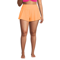 Women's Plus Size 3" Pinchless Flutter Swim Short with Panty