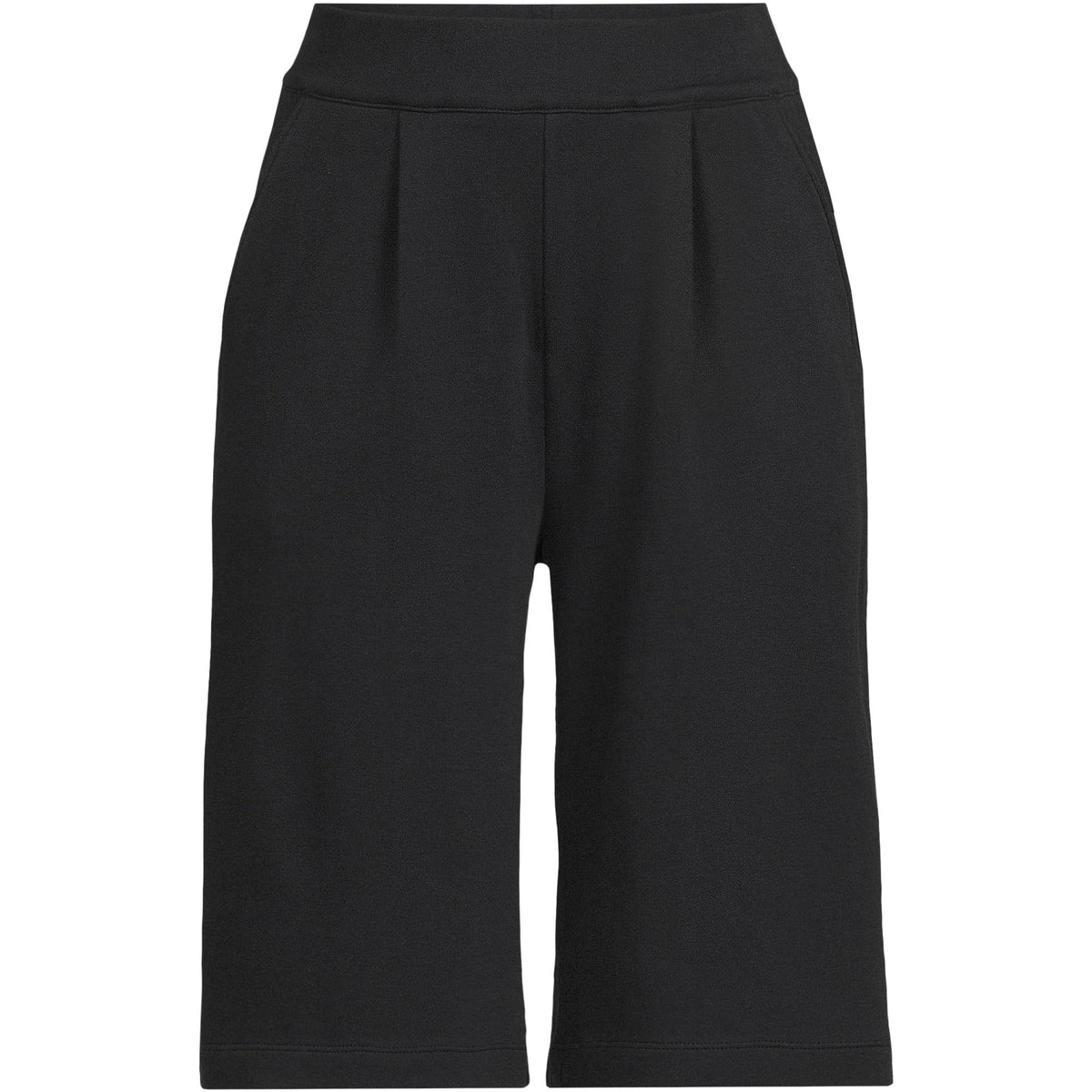 Women's Plus Size Sport Knit High Rise Pleated 12" Bermuda Shorts