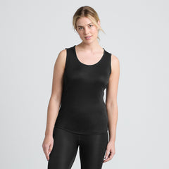 Women's Silk Interlock Tank Top Sleeveless Long Underwear Top