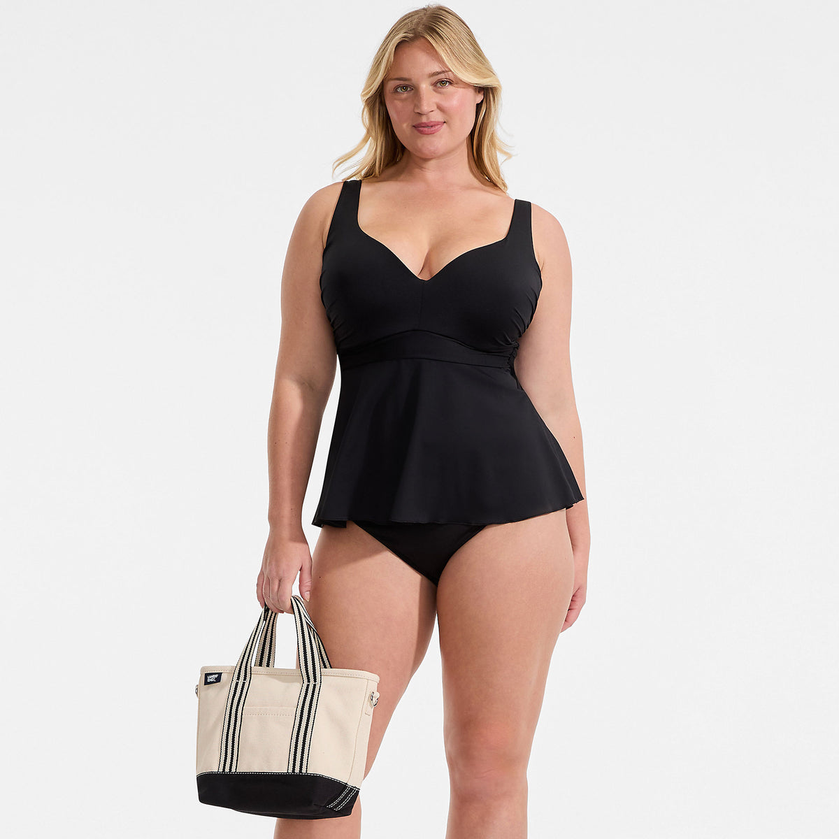 Women's Plus Size Sweetheart Belted Flutter Tankini