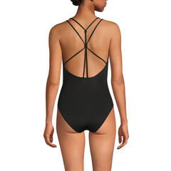 Women's Tugless QuickDry Strappy Back High Leg One Piece