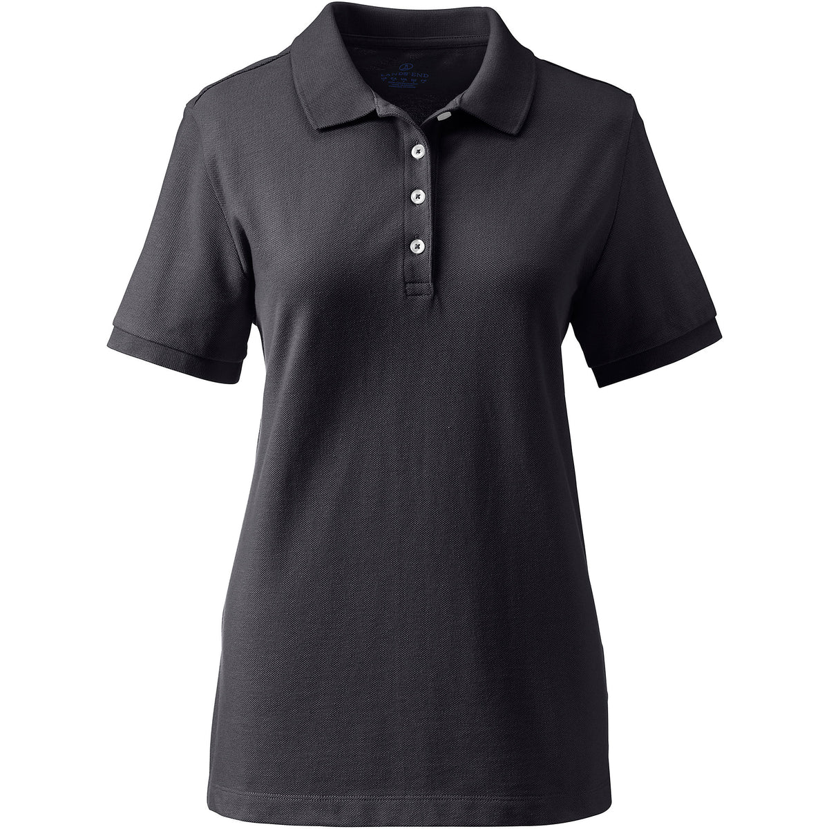 Women's Plus Size Short Sleeve Feminine Fit Banded Mesh Polo Shirt
