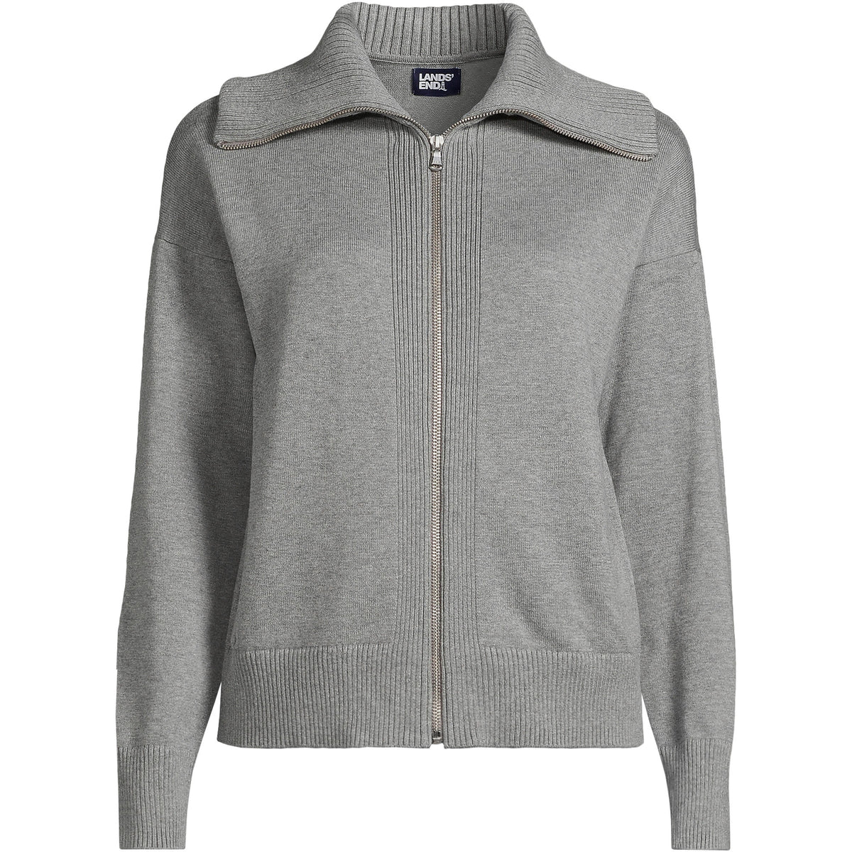 School Uniform Women's Cotton Modal Long Sleeve Zip Front Cardigan Sweater Jacket