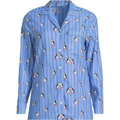Women's Plus Size Long Sleeve Print Flannel Pajama Top