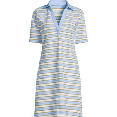 Women's Petite Starfish Elbow Sleeve Polo Dress