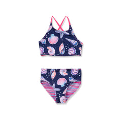 Girls Chlorine Resistant Reversible X-back Bikini Swim Set