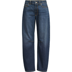 Women's Soft Denim Mid Rise Relaxed Barrel Leg Ankle Jeans