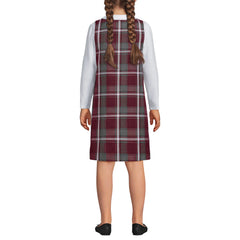 Girls Plaid Button Shoulder Patch Pocket Jumper