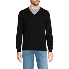 Men's Fine Gauge Cotton V Neck Sweater