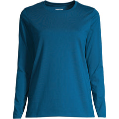Petite Supima Cotton Long Sleeve Crewneck T-Shirt