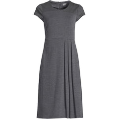 Women's Petite Cap Sleeve Box Pleat Ponte Dress