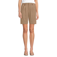 Women's Soft Polish High Rise Pleated 10" Shorts
