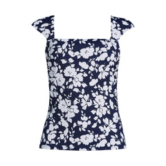 Women's Long Torso Square Neck Underwire Tankini Top