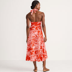 Women's Petite Cotton Modal Halter Midi Dress