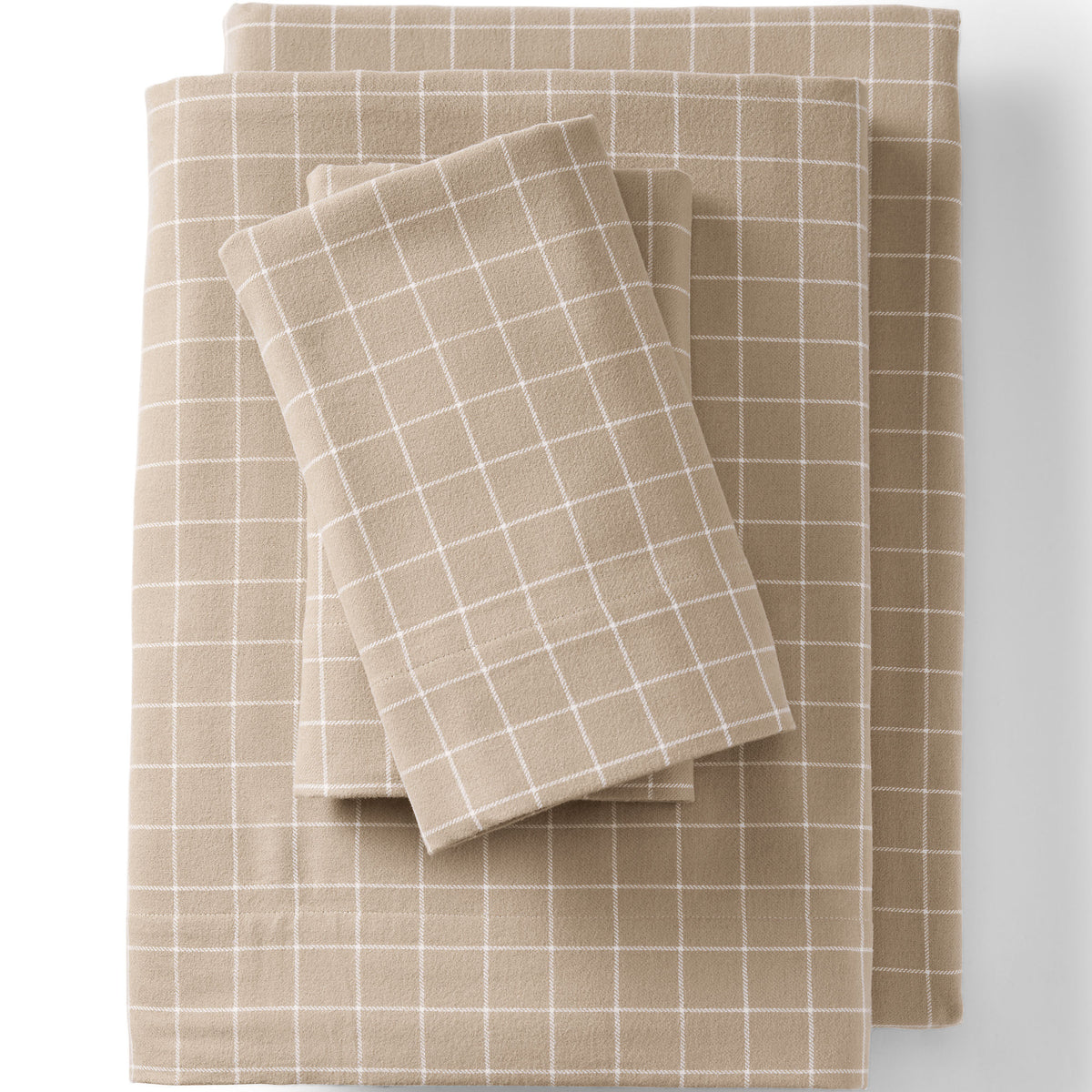 Comfy Super Soft Cotton Flannel Plaid Bed Sheet Set - 5oz