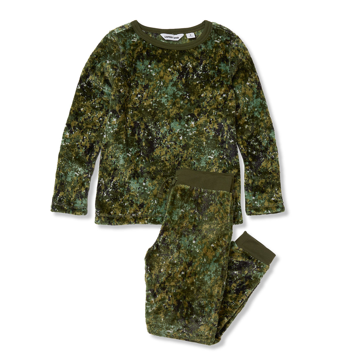 Kids Long Sleeve Plush Fleece Pajama Set