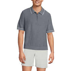 Men's Short Sleeve Cooling Zip Sweater Polo