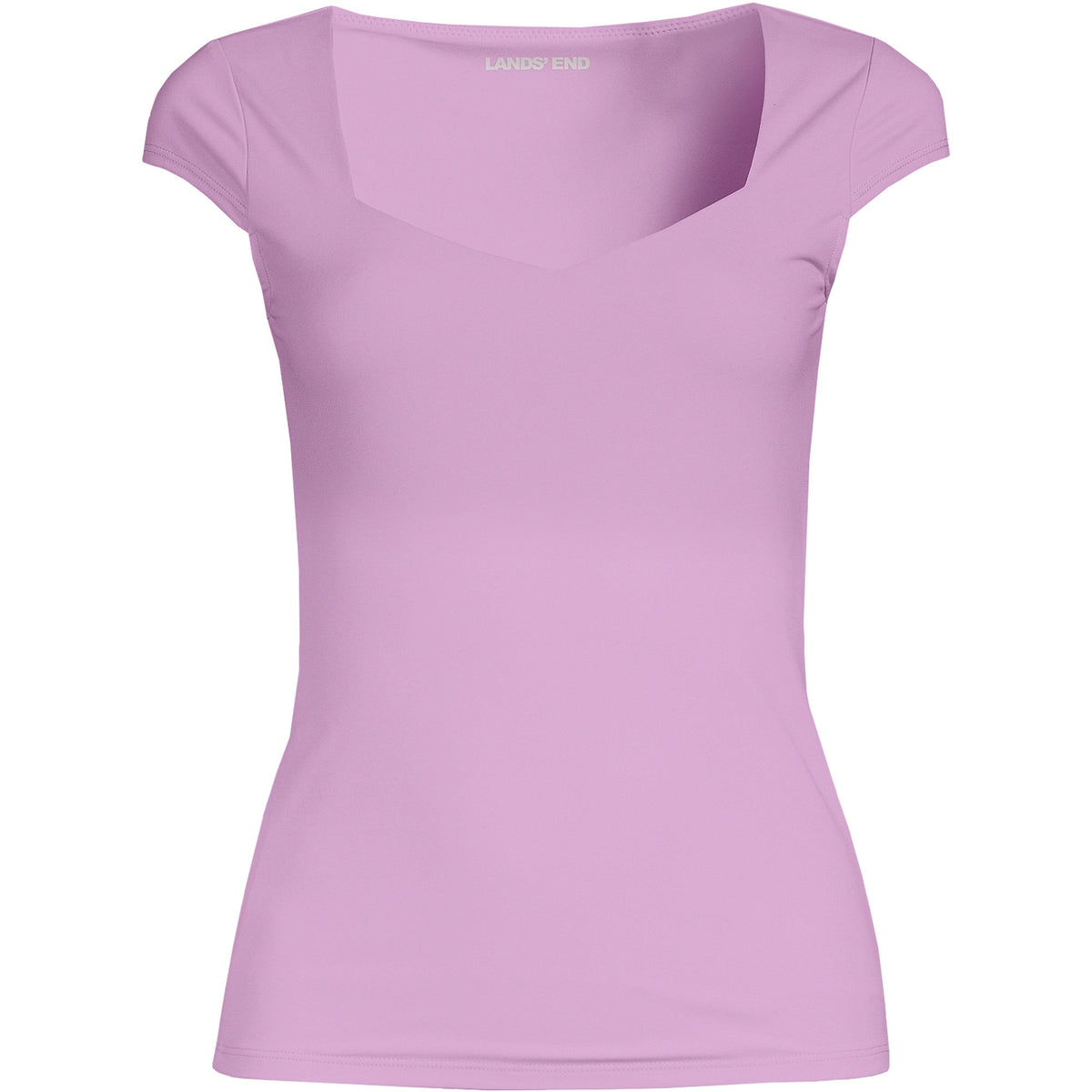 Women's Cap Sleeve Tugless Double Layer Sweetheart Knit Top