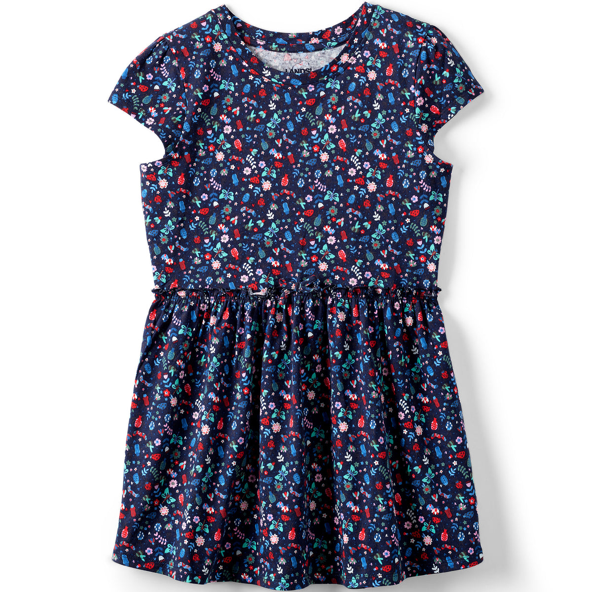 Girls Short Sleeve Gathered Waist Tunic Top