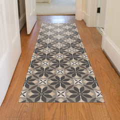 Matterly Skid Resistant Floral Mosaic Floor Mat