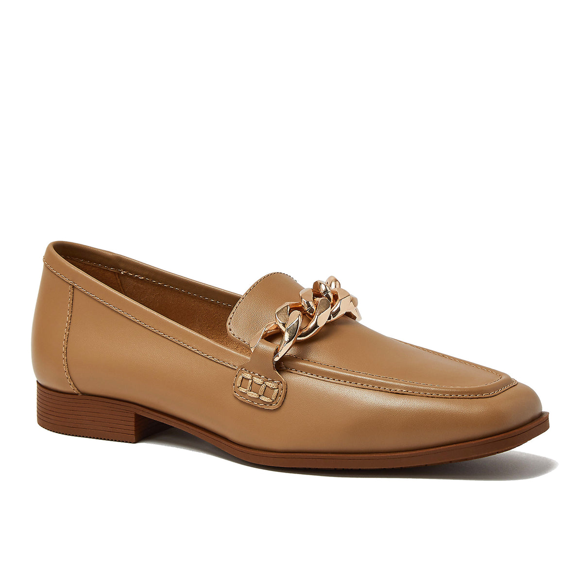 Women's Chain Leather Loafers