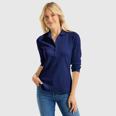 Women's 3/4 Sleeve Supima Cotton Polo Shirt